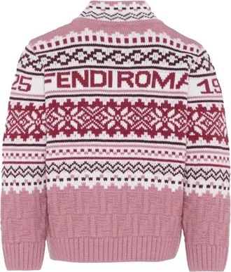 Fendi Virgin Wool Choker Sweater - Pink