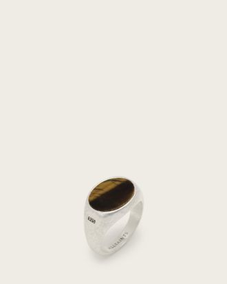 AllSaints Owen Tiger Eye Sterling Silver Ring