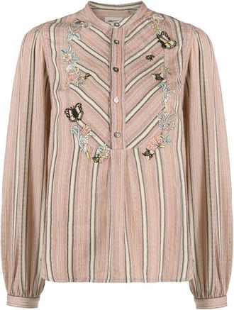 Zadig&Voltaire embroidered pinstriped blouse - women - Cotton - S