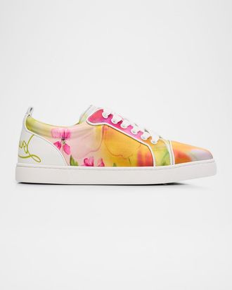 Christian Louboutin Fun Louise Junior Floral Satin Low-Top Sneakers