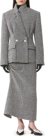 Lanvin Long Draped Tweed Skirt in Black/white at Nordstrom, Size 38