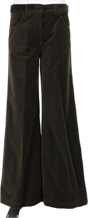 Aspesi Wide-Leg Cotton Velvet Trousers with High Waist and Relaxed Fit