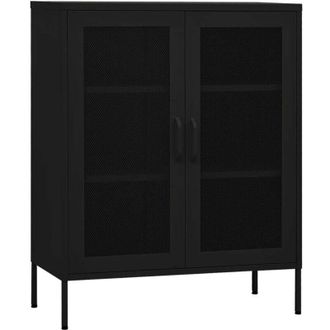 vidaXL Gabinete De Acero Negro 80x35x101.5 Cm - 284784