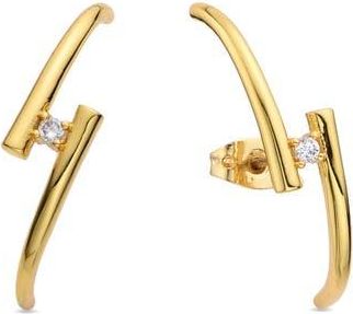 Eye Candy Los Angeles Sara CZ Double Bar Earrings in Gold at Nordstrom Rack