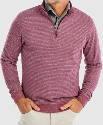 Johnnie-O Skiles Quarter Zip Pullover In Currant