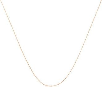 House of Brilliance 10K Gold 1/2 mm Slender & Dainty Fine Rope Chain Necklace in Rose at Nordstrom, Size 20
