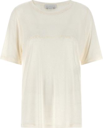 Stella McCartney Beads Embroidery T Shirt Bianco-Donna