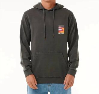 Rip Curl Surf Revival Lined Up Hoodie In Washed Black