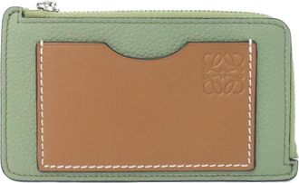 Loewe Green Leather Coin Purse/Coin Case (Pre-Owned)