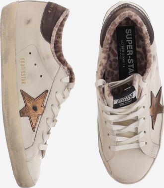 Golden Goose Womens Leather Sneakers Stardan White Ovine Trainers