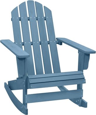 vidaXL Vidaxl - Silla Mecedora De Jard&iacute;n Adirondack Madera Maciza De Abeto Azul