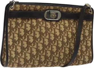 Dior Pre-owned Cross Body Bags, female, Beige, Size: ONE SIZE Pre-owned Trotter Canvas Shoulder Bag