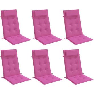 vidaXL Cojines Para Silla Con Respaldo Alto 6 Uds Tela Oxford Rosa Vidaxl