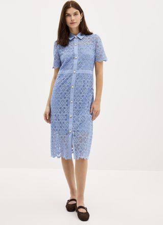 Contemporaine Womens Jewel buttons guipure dress