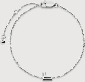 Monica Vinader Sterling Silver Initial F Chain Bracelet