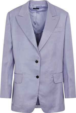 Tom Ford Womens Soft Fluid Twill Boyfriend Jacket - Light Grey viscose - Size EU 42 (Womens)