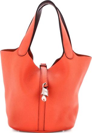 Hermès Eclat Picotin Lock Bag Clemence MM bucket bag - Orange