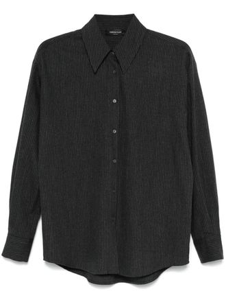 Fabiana Filippi pinstriped flannel shirt - women - Virgin Wool - 42 - Grey