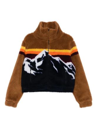 We Norwegians fleece zip-up jacket - Brown