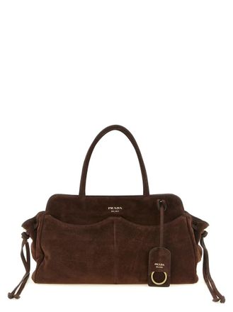 Prada Dark Brown Carry Large Shoulder Bag