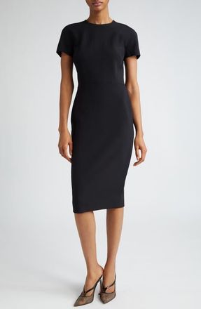 Victoria Beckham Crepe Sheath Dress in Black at Nordstrom, Size 12 Us