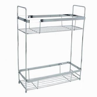 Trade Shop Trade Shop - Mensola Per Doccia Bagno Rettangolare 2 Ripiani Portaoggetti 30,5x12x38 Cm 79301