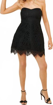Lulus Ines Lace Caged Mini Dress In Black