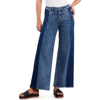 Wash Lab Denim Relaxed Wide Leg Jeans in 2 Tone Blue at Nordstrom, Size 25