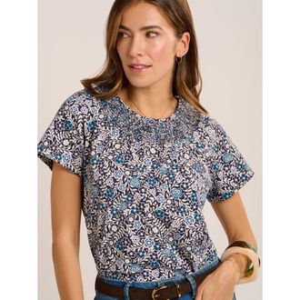 Brakeburn Jessica Floral T-shirt in Navy at Nordstrom, Size 10