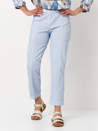 Toni Jogger Pants TONI Sue, Damen, Gr. 36, N-Gr, blau (fresh blau), Web, Obermaterial: 82% Baumwolle, 15% Polyester, 3% Elasthan, unifarben, regular fit 7/
