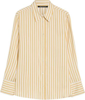 Pennyblack Gestreept Viscose Twill Shirt - Dames - Overhemden - Geel - M - Overhemden