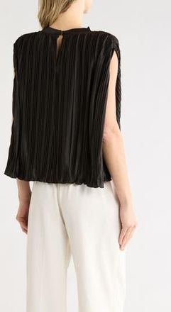 LBLC The Label Olivia Sleeveless Pleated Cape Top in Black at Nordstrom Rack, Size X-Small