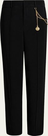 Cinq &agrave; Sept Alaina Chain-Embellished High-Rise Cigarette Pants