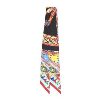 Dolce & Gabbana Carretto-print Silk Twill Bandeau - female - Dolce & Gabbana - Silk Scarves - Multicolor - ONE SIZE - Accessories