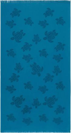 Vilebrequin Telo da mare con motivo Turtle jacquard - Blu
