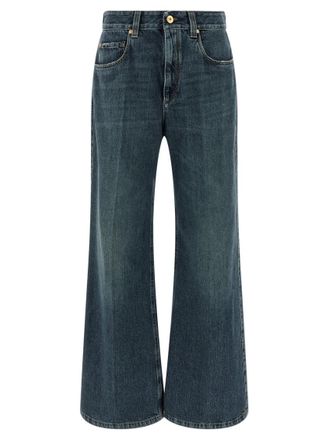 Brunello Cucinelli Blue Loose Mid Rise Jeans