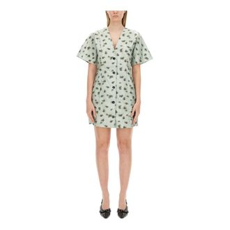 Ganni Organza Jacquard Mini Jurk - Dames - Korte kleedjes - Veelkleurig - XS - Organza - Kleedjes