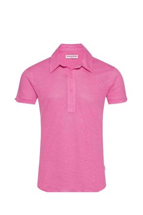Orlebar Brown Mens Sebastian Linen Polo Shirt In Candy