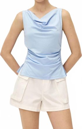 Elodie Myra Cowl Neck Top In Blue