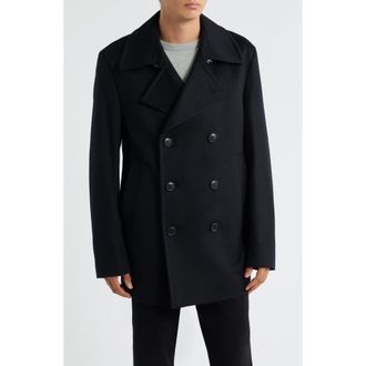 BOSS Hyde Wool & Cashmere Peacoat in Black at Nordstrom Rack, Size 36