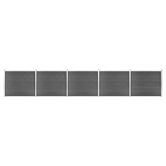 vidaXL Set De Paneles De Valla Wpc Negro 872x146 Cm Vidaxl