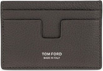 Tom Ford Grain Leather Classic Cardholder - Heren - Portefeuilles - Grijs - ONE Size - Leer - Accessoires
