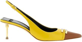 Elisabetta Franchi Pumps met contrasterende neus - Geel