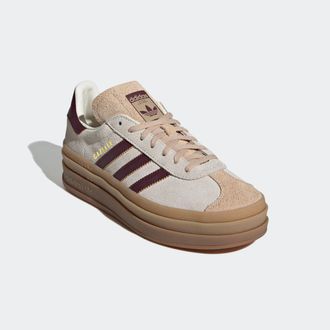 adidas Sneaker ADIDAS ORIGINALS GAZELLE BOLD, Damen, Gr. 43, braun (cream wei&szlig;, maroon, magic beige), Leder, Schuhe Sneaker