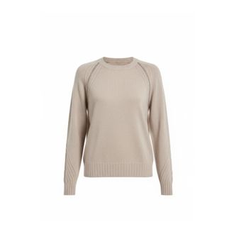 D.exterior Round-neck Knitwear, female, Beige, Size: L Round-neck Knitwear