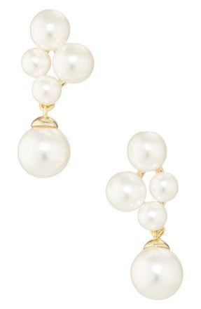 Shashi Nuit Blanche Freshwater Pearl Drop Earrings in Gold/Pearl at Nordstrom