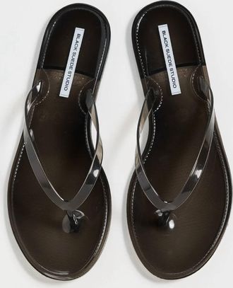 Black Suede Studio Womens Crystal Sandal In Black