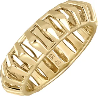 Bony Levy 14K Gold Caged Wide Ring in 14K Yellow Gold at Nordstrom, Size 5