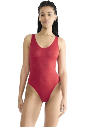 sloggi Body SLOGGI ZERO Feel Bliss Festive, Damen, Gr. XS, N-Gr, rot (shanghai rot), Spitze, Obermaterial: 76% Polyamid, 24% Elasthan, Bodys Body, nahtlos mi