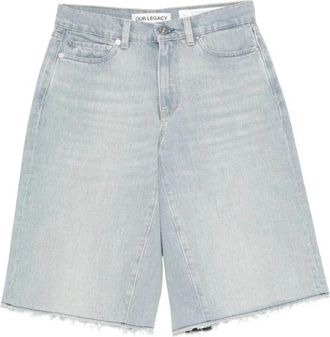 Our Legacy Midi Shorts - Dames - Denim shorts - Blauw - S - Katoen - Korte Broeken